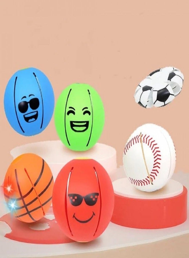 PRETOX Mini UFO Pop up Ball for Kids Flying Saucer Ball, Deformation Light UFO Ball with Led Lights Hover Soccer Ball Flying Flat Throw Disc Balls Toy for Childrens Anti Stress Ball (Pack of 1- Multi) - Image 1